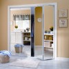 mirror closet doors - mirror bifold doors - white-framed - Keystone