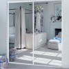 mirror sliding doors - white frame - Keystone