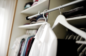coat closet wood shelving